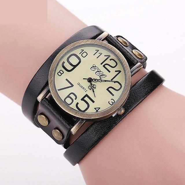 Vintage Fashion Cow Leather Bracelet Style Quartz Watches for Women - Watches for Women - DYAVOR®