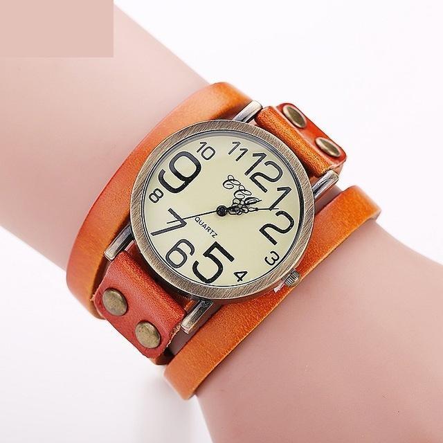 Vintage Fashion Cow Leather Bracelet Style Quartz Watches for Women - Watches for Women - DYAVOR®