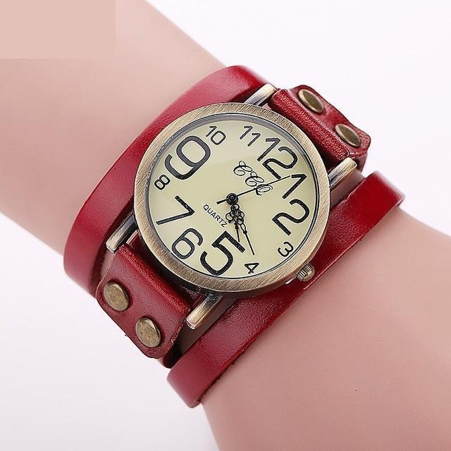 Vintage Fashion Cow Leather Bracelet Style Quartz Watches for Women - Watches for Women - DYAVOR®