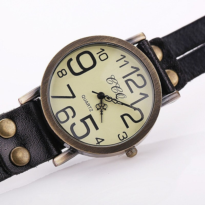 Vintage Fashion Cow Leather Bracelet Style Quartz Watches for Women - Watches for Women - DYAVOR®