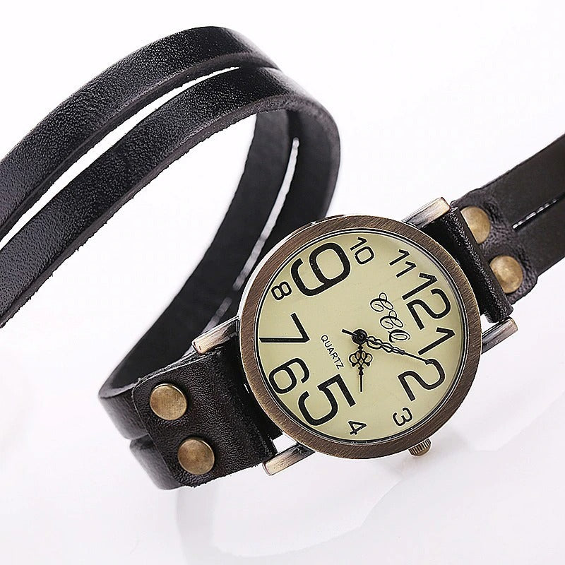 Vintage Fashion Cow Leather Bracelet Style Quartz Watches for Women - Watches for Women - DYAVOR®