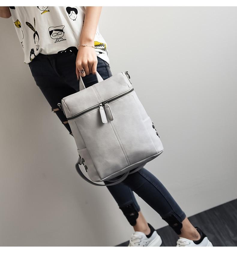 Vintage Fashion Solid Synthetic Leather School Backpacks for Teenage Girls - Backpacks - DYAVOR®
