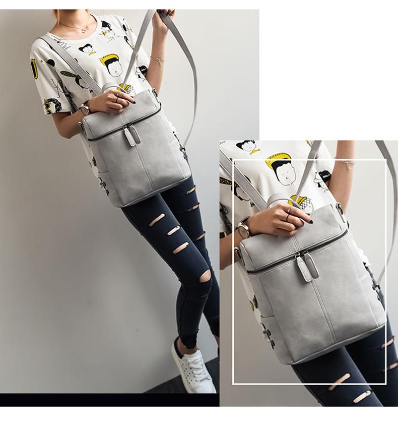 Vintage Fashion Solid Synthetic Leather School Backpacks for Teenage Girls - Backpacks - DYAVOR®