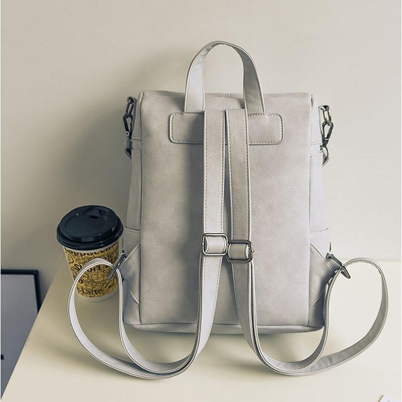 Vintage Fashion Solid Synthetic Leather School Backpacks for Teenage Girls - Backpacks - DYAVOR®
