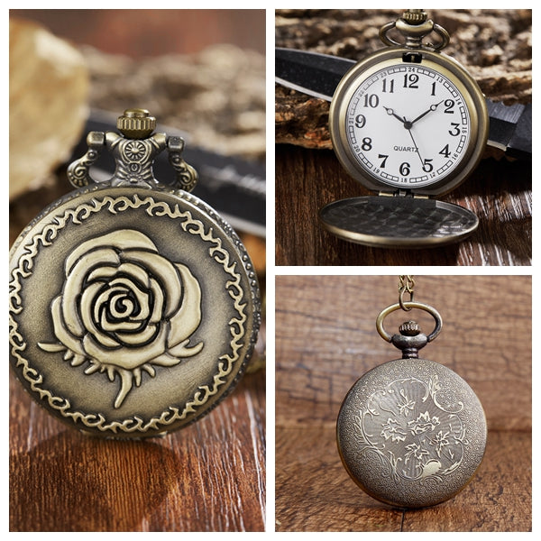 Vintage Style Unisex Follower Craved Pendent Quartz Pocket Fob Watch - Unisex Style Watches - DYAVOR®