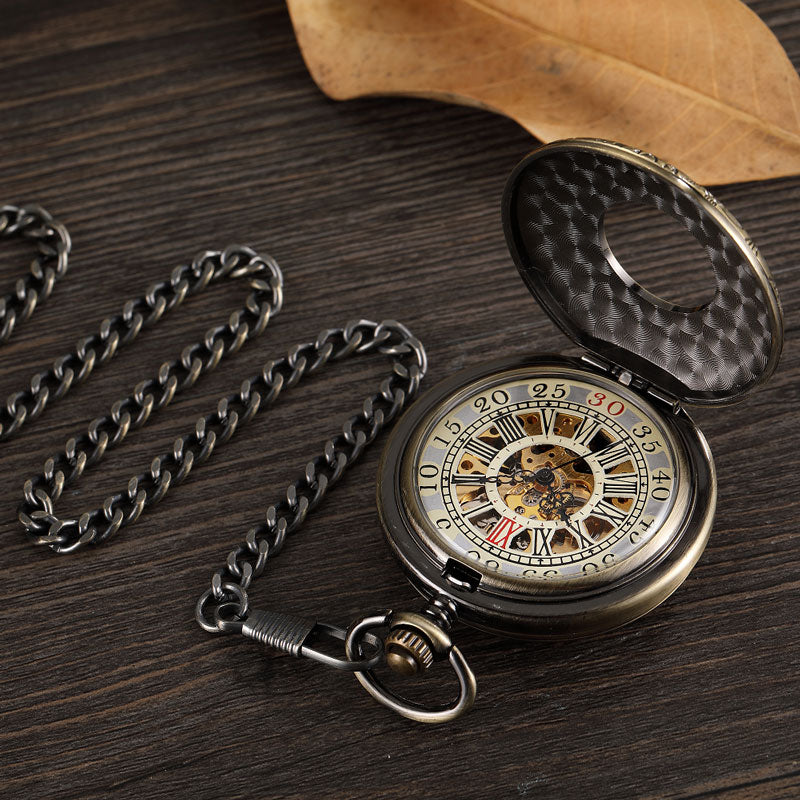 Vintage Unisex Double Sided Mechanical Hollow Steampunk Skeleton Pocket Watch - Unisex Style Watches - DYAVOR®