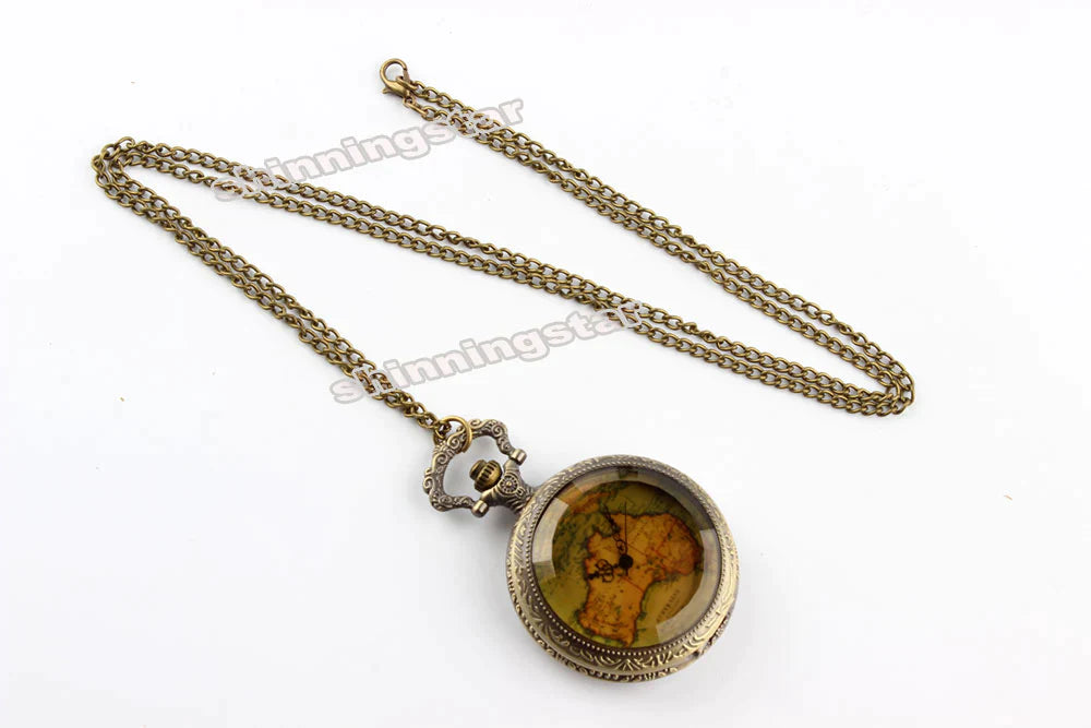 Vintage Unisex Stainless Steel Australia Map Pendant Quartz Pocket Watch - Unisex Style Watches - DYAVOR®