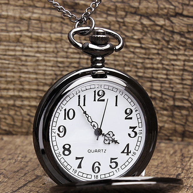 Vintage White Dial Black Case Smooth Necklace Pendant Pocket FOB Watch - Unisex Style Watches - DYAVOR®