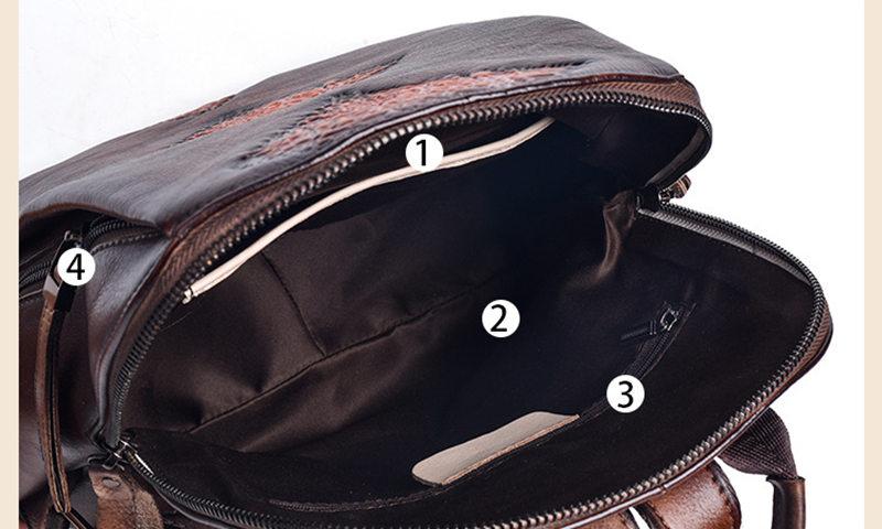 Vintage Women's Embossed Pattern Solid Genuine Leather Travel Backpack - Backpacks - DYAVOR®