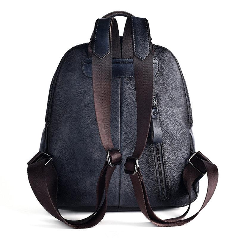 Vintage Women's Embossed Pattern Solid Genuine Leather Travel Backpack - Backpacks - DYAVOR®