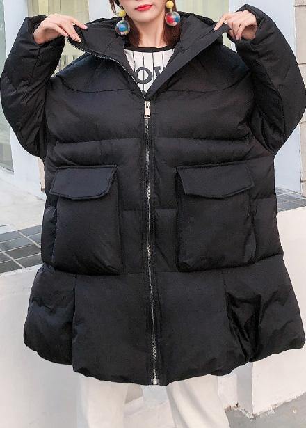women black Parkas for women oversized snow jackets big pockets hooded winter coats - - DYAVOR®