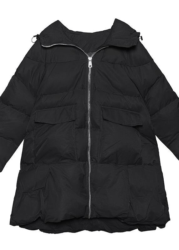 women black Parkas for women oversized snow jackets big pockets hooded winter coats - - DYAVOR®
