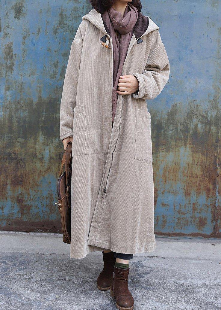 women nude overcoat trendy plus size winter jacket zippered hooded winter coats - - DYAVOR®