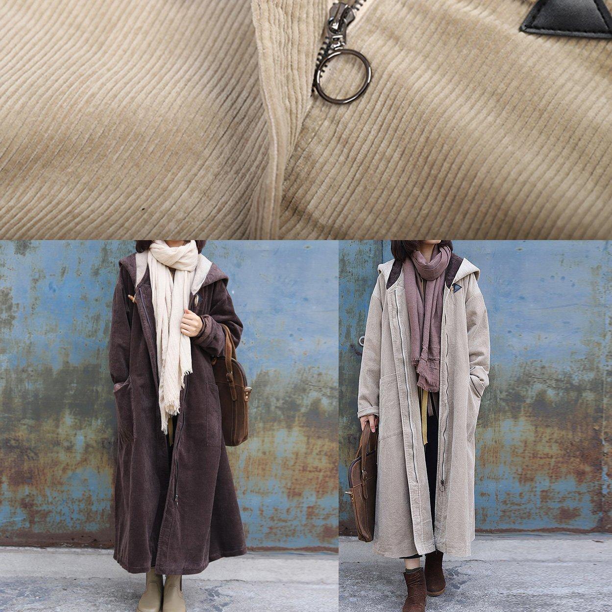 women nude overcoat trendy plus size winter jacket zippered hooded winter coats - - DYAVOR®