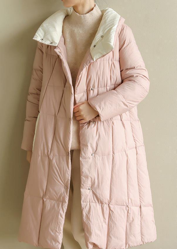 women pink warm winter coat plus size clothing patchwork womens parka stand collar fine coats - - DYAVOR®