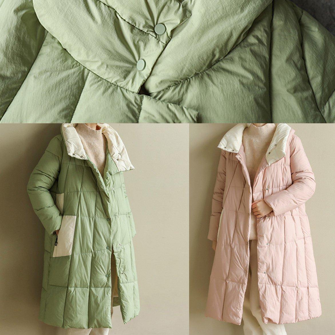 women pink warm winter coat plus size clothing patchwork womens parka stand collar fine coats - - DYAVOR®