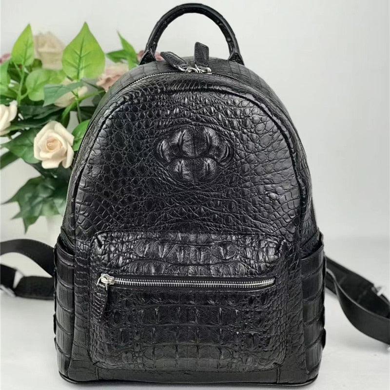 Women's Authentic Exotic Genuine Crocodile Skin Zipper Closure Backpack - Backpacks - DYAVOR®