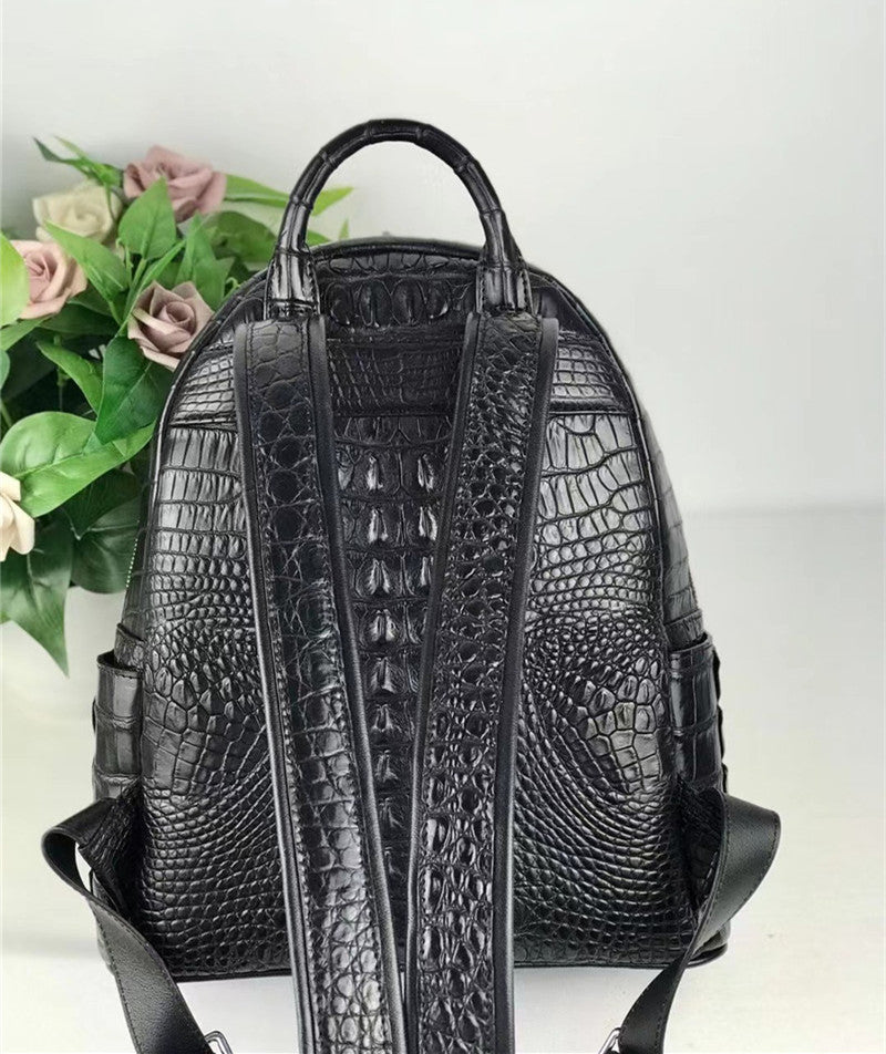 Women's Authentic Exotic Genuine Crocodile Skin Zipper Closure Backpack - Backpacks - DYAVOR®