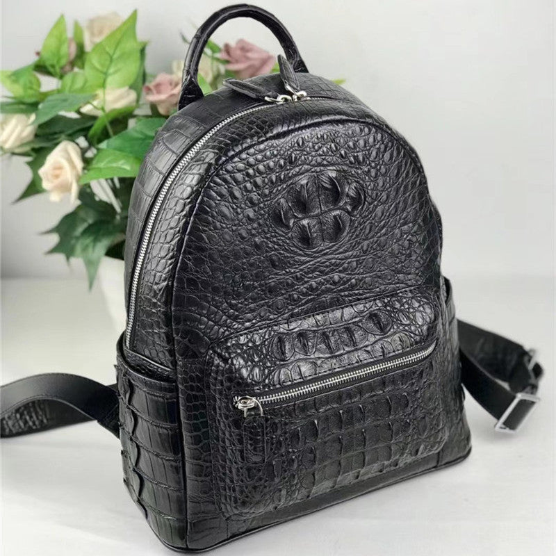 Women's Authentic Exotic Genuine Crocodile Skin Zipper Closure Backpack - Backpacks - DYAVOR®