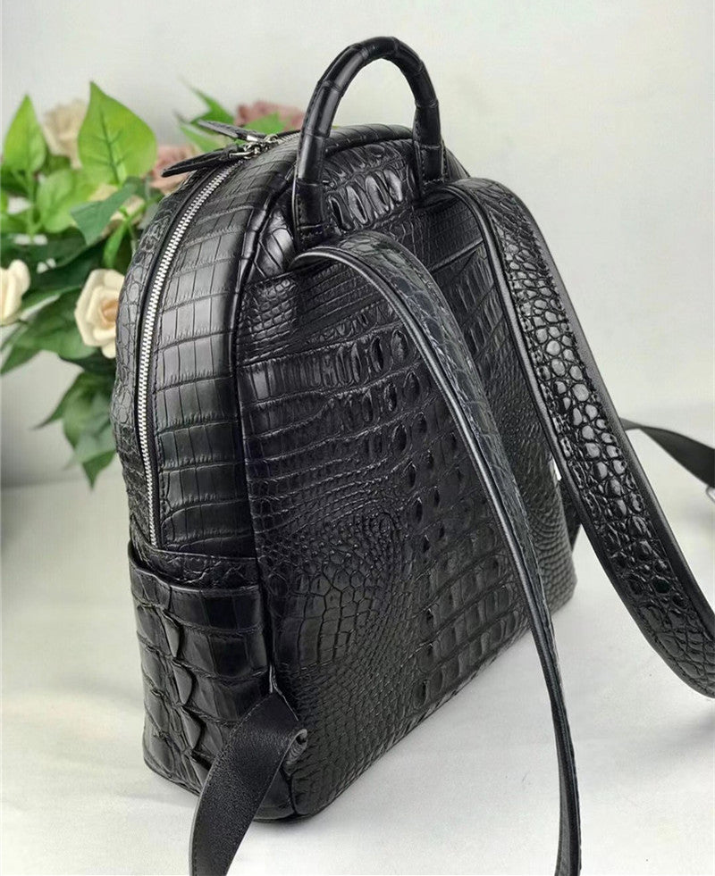 Women's Authentic Exotic Genuine Crocodile Skin Zipper Closure Backpack - Backpacks - DYAVOR®