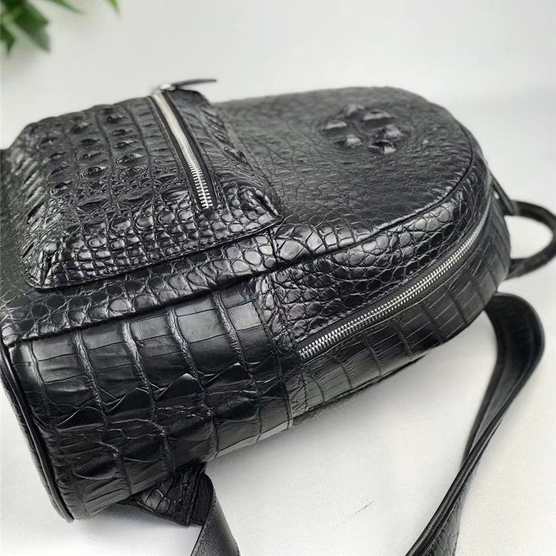 Women's Authentic Exotic Genuine Crocodile Skin Zipper Closure Backpack - Backpacks - DYAVOR®