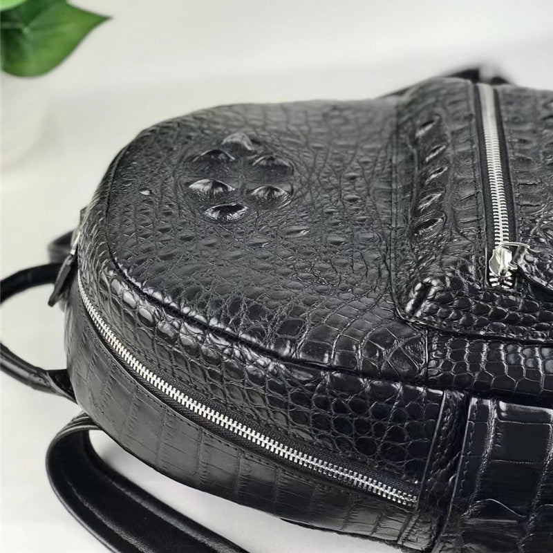 Women's Authentic Exotic Genuine Crocodile Skin Zipper Closure Backpack - Backpacks - DYAVOR®