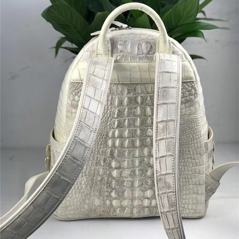 Women's Authentic Exotic Genuine Crocodile Skin Zipper Closure Backpack - Backpacks - DYAVOR®