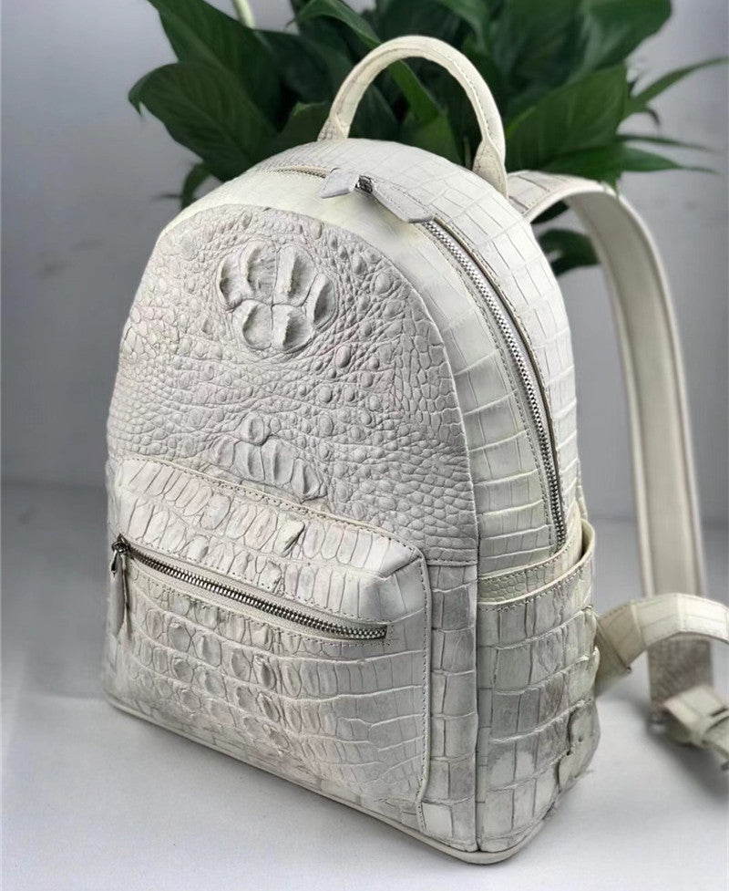 Women's Authentic Exotic Genuine Crocodile Skin Zipper Closure Backpack - Backpacks - DYAVOR®