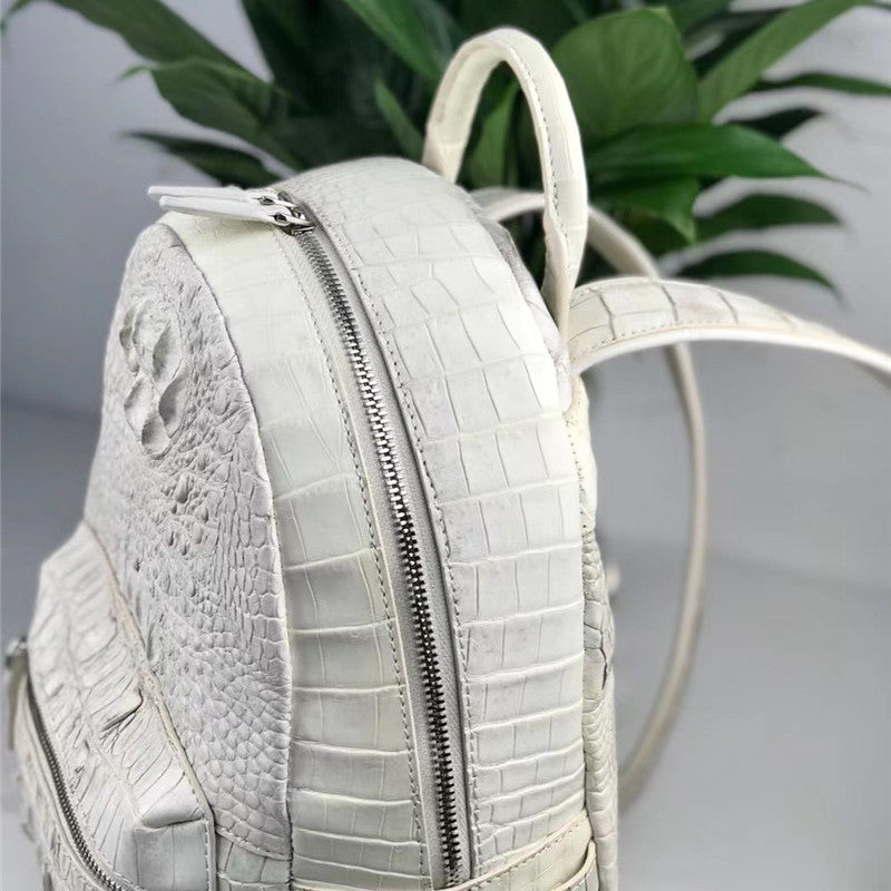 Women's Authentic Exotic Genuine Crocodile Skin Zipper Closure Backpack - Backpacks - DYAVOR®
