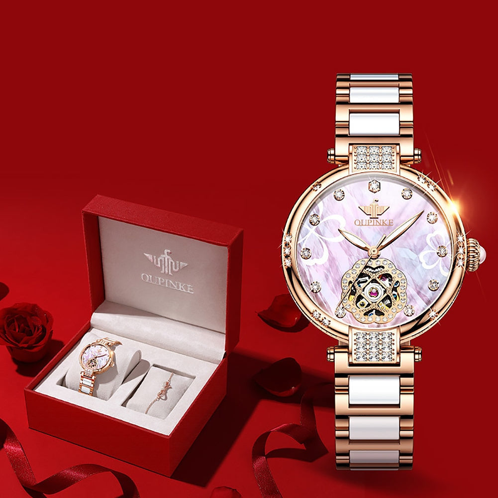 Women's Automatic Mechanical Stainless steel Strap Waterproof Watch - Watches for Women - DYAVOR®
