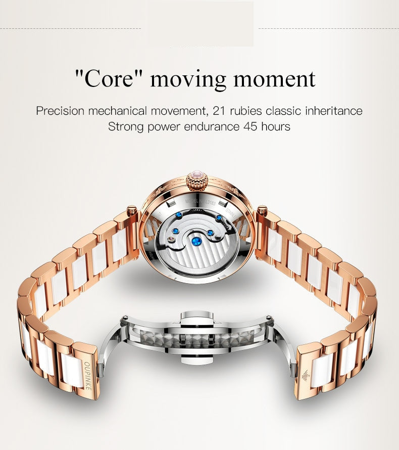 Women's Automatic Mechanical Stainless steel Strap Waterproof Watch - Watches for Women - DYAVOR®