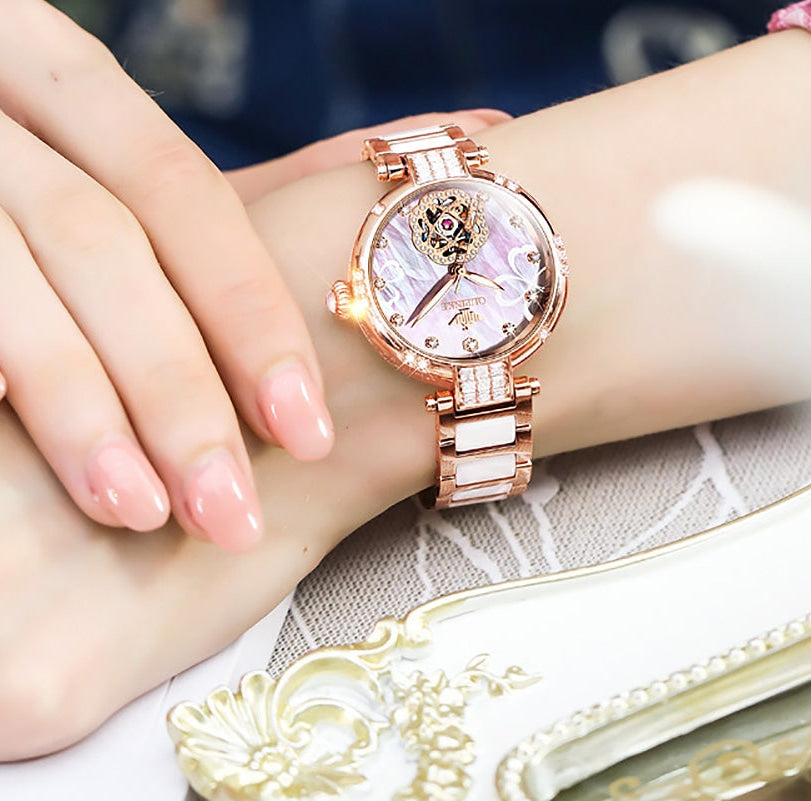 Women's Automatic Mechanical Stainless steel Strap Waterproof Watch - Watches for Women - DYAVOR®