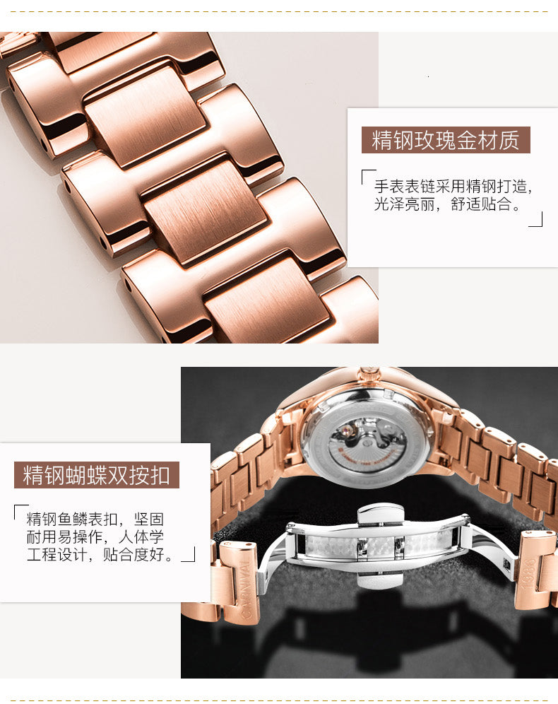 Women's Casual Luminous Automatic Skeleton Mechanical Wrist Watch - Watches for Women - DYAVOR®