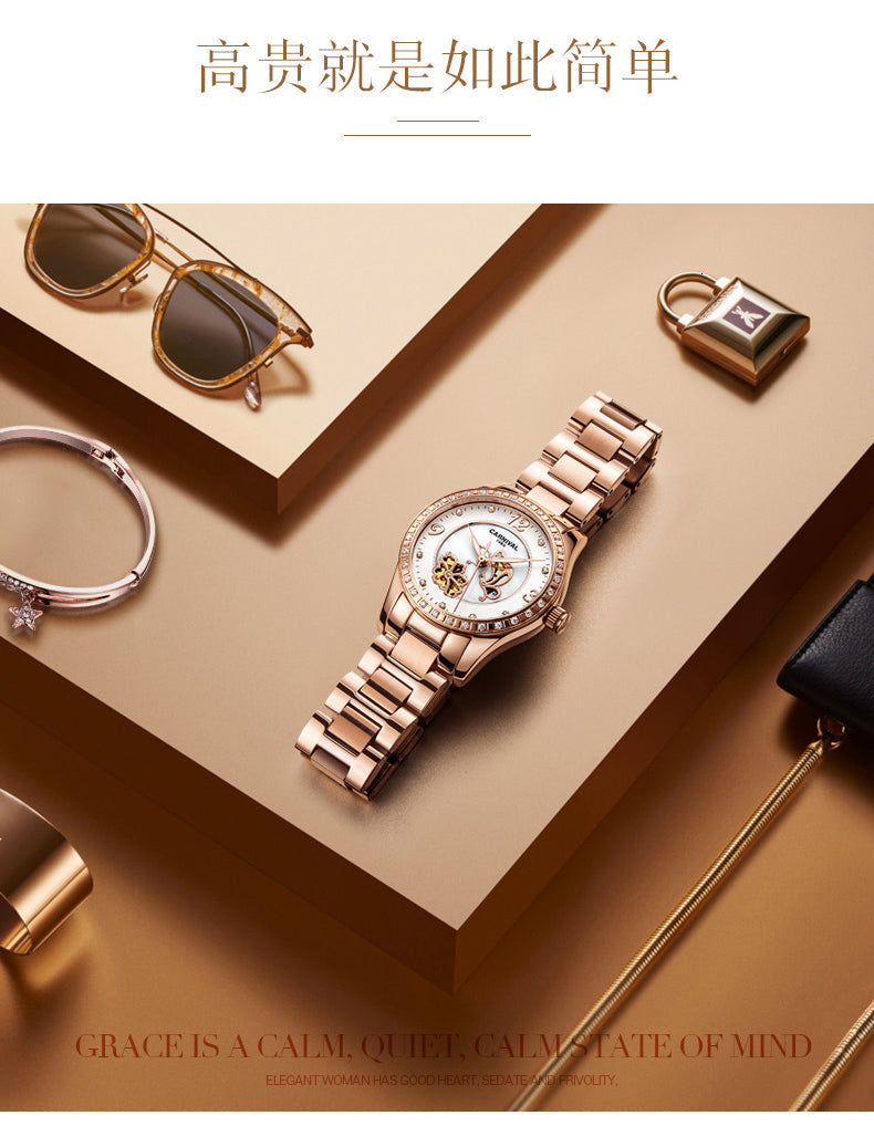 Women's Casual Luminous Automatic Skeleton Mechanical Wrist Watch - Watches for Women - DYAVOR®