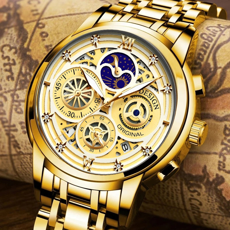 Women's Chronograph Creative Moon Phase Waterproof Wristwatch - Watches for Women - DYAVOR®
