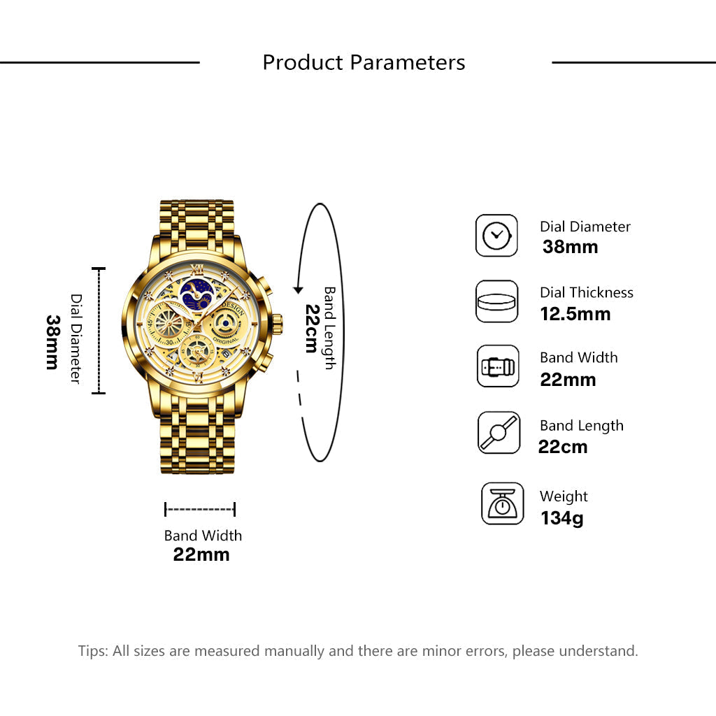 Women's Chronograph Creative Moon Phase Waterproof Wristwatch - Watches for Women - DYAVOR®