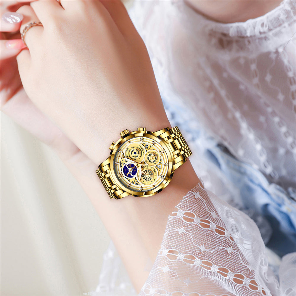 Women's Chronograph Creative Moon Phase Waterproof Wristwatch - Watches for Women - DYAVOR®