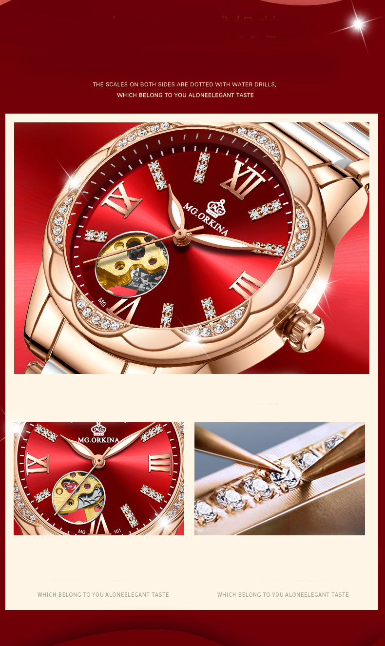 Women's Diamond Hollow Automatic Mechanical Ceramic Strap Wristwatches - Watches for Women - DYAVOR®