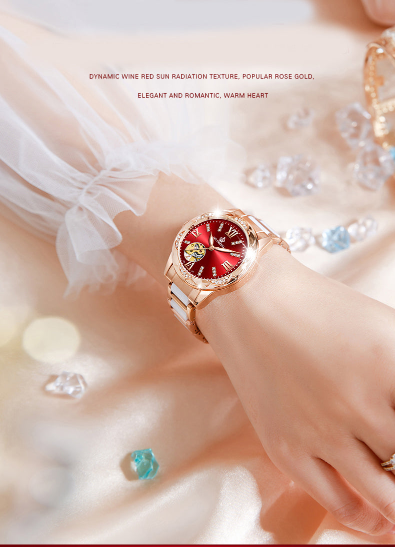 Women's Diamond Hollow Automatic Mechanical Ceramic Strap Wristwatches - Watches for Women - DYAVOR®