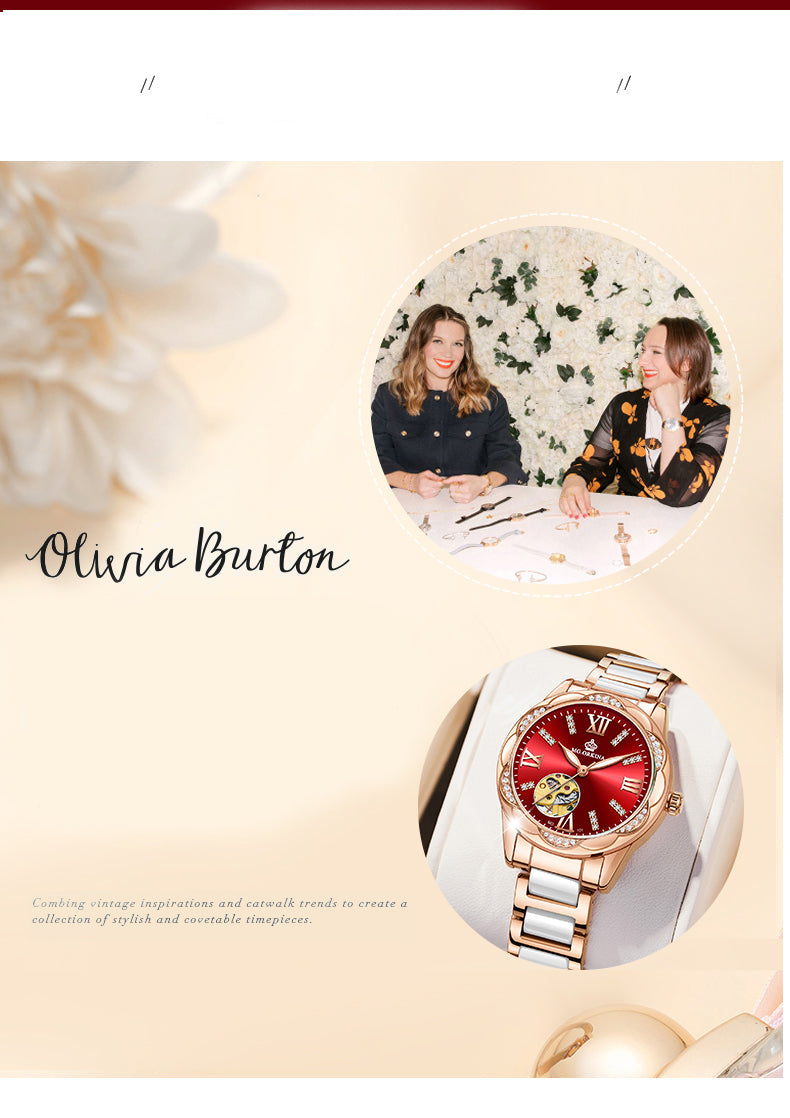 Women's Diamond Hollow Automatic Mechanical Ceramic Strap Wristwatches - Watches for Women - DYAVOR®
