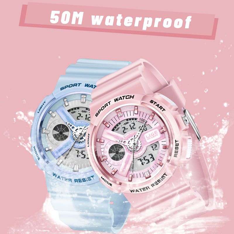 Women's Dual Display Analog Digital LED Electronic Waterproof Sports Watch - Watches for Women - DYAVOR®