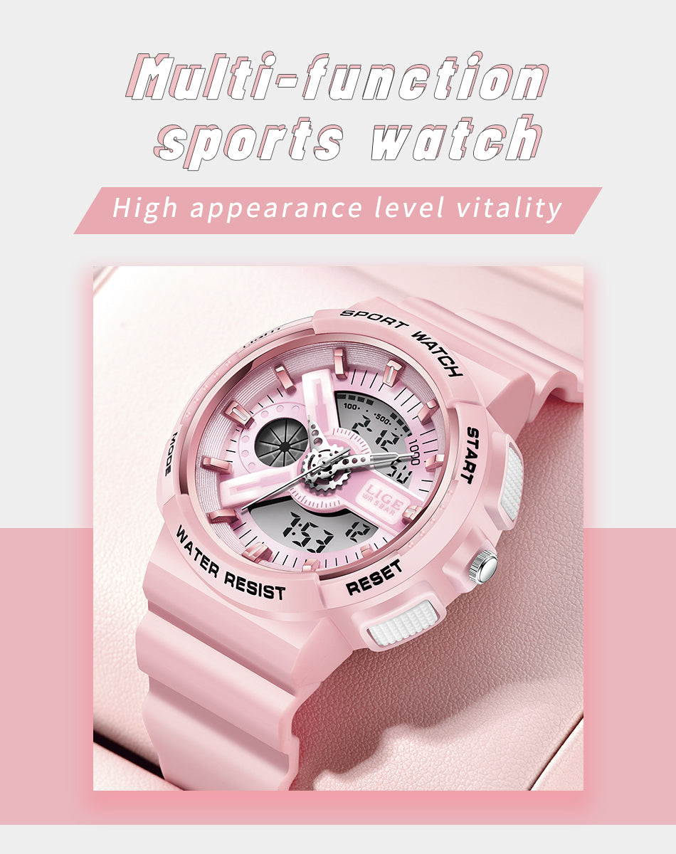 Women's Dual Display Analog Digital LED Electronic Waterproof Sports Watch - Watches for Women - DYAVOR®