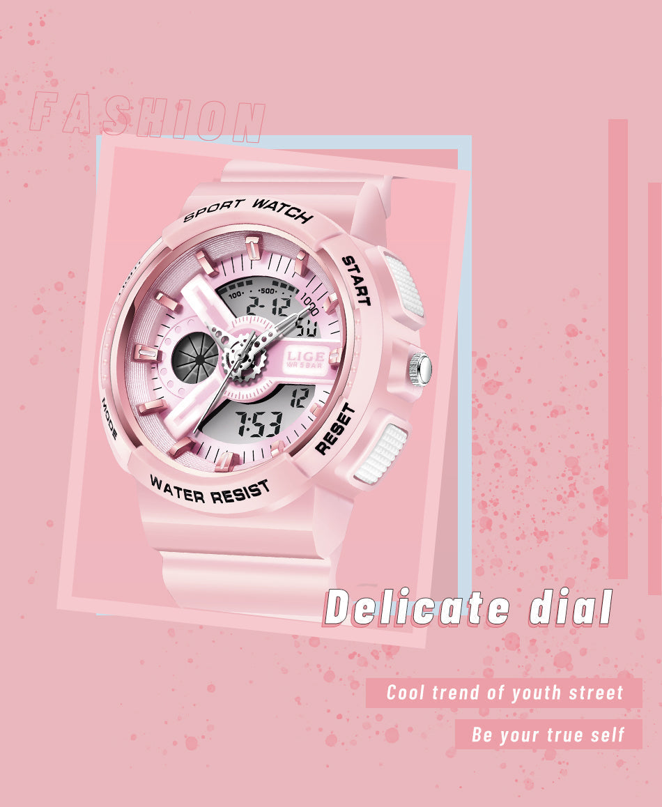 Women's Dual Display Analog Digital LED Electronic Waterproof Sports Watch - Watches for Women - DYAVOR®