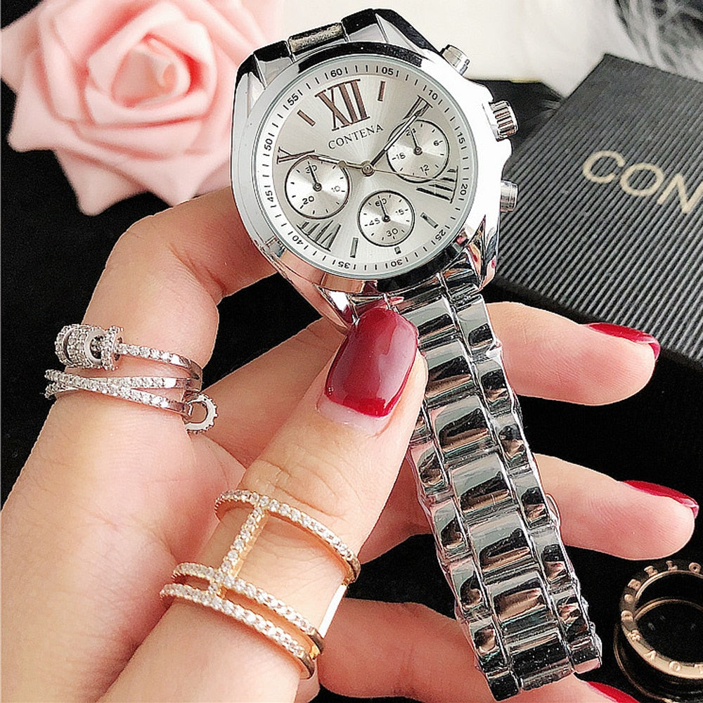 Women's Fashion Imitation Three Eyes Alloy Quartz Analog Wrist Watch - Watches for Women - DYAVOR®