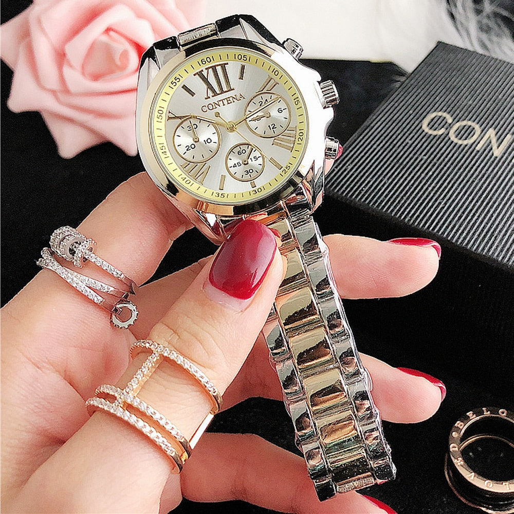 Women's Fashion Imitation Three Eyes Alloy Quartz Analog Wrist Watch - Watches for Women - DYAVOR®