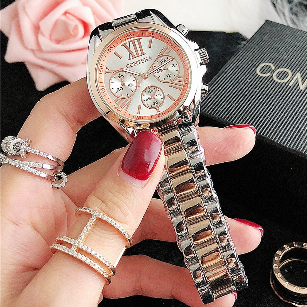 Women's Fashion Imitation Three Eyes Alloy Quartz Analog Wrist Watch - Watches for Women - DYAVOR®