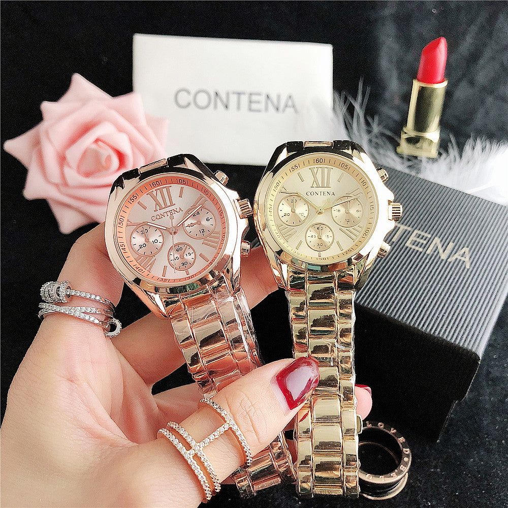 Women's Fashion Imitation Three Eyes Alloy Quartz Analog Wrist Watch - Watches for Women - DYAVOR®