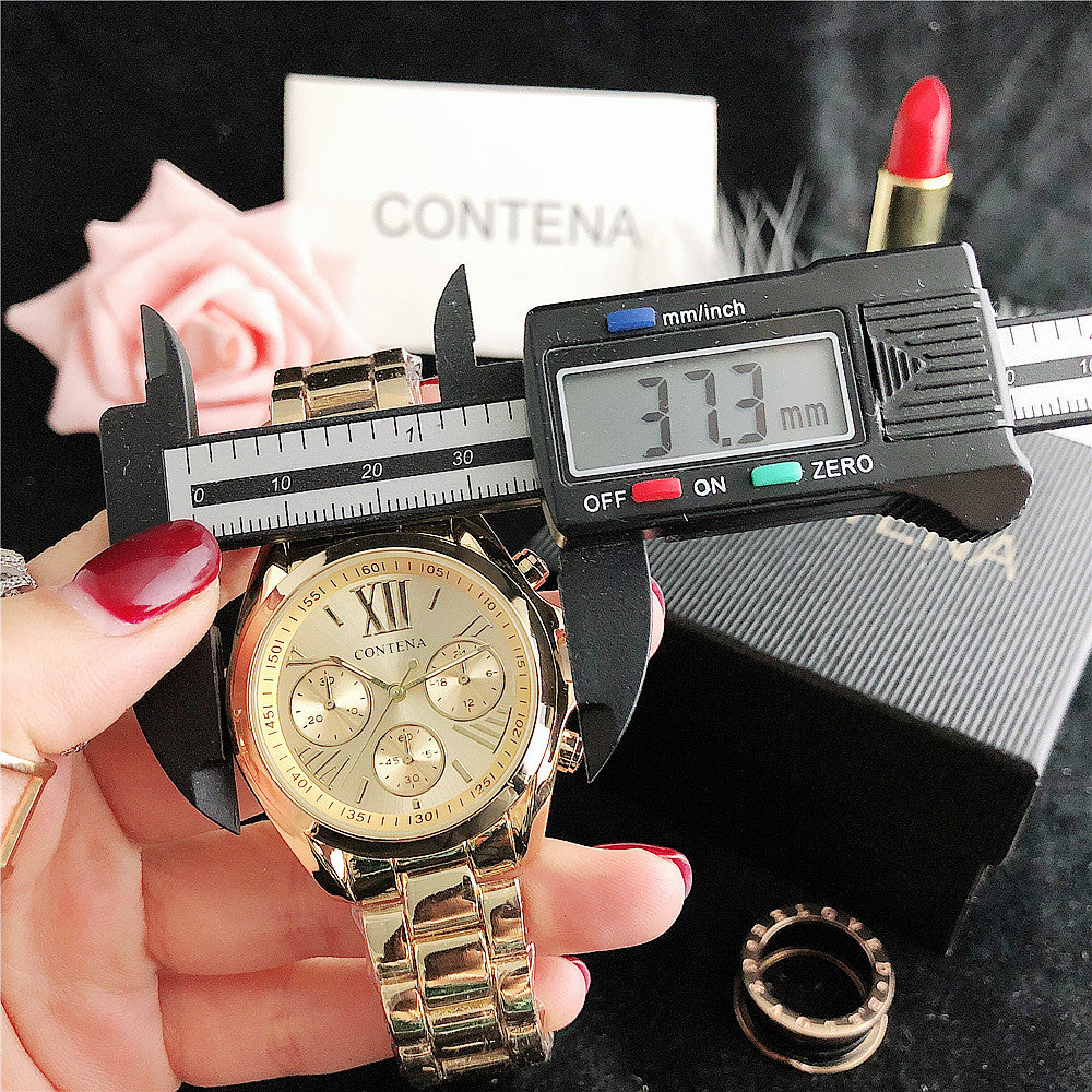 Women's Fashion Imitation Three Eyes Alloy Quartz Analog Wrist Watch - Watches for Women - DYAVOR®