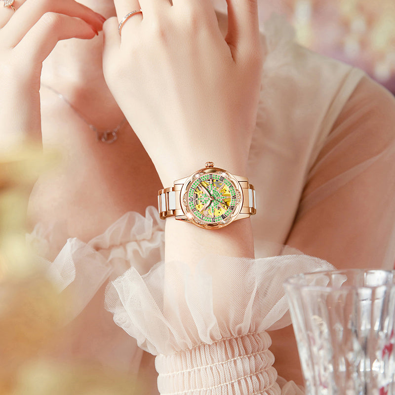 Women's Hollow Stainless Steel Mechanical Automatic Self-wind Watch - Watches for Women - DYAVOR®
