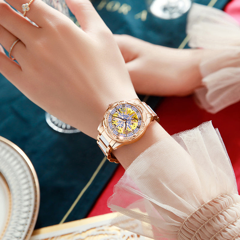 Women's Hollow Stainless Steel Mechanical Automatic Self-wind Watch - Watches for Women - DYAVOR®